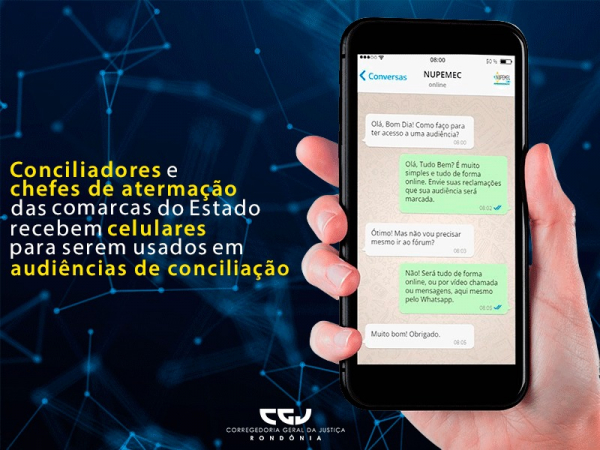 Corregedoria do TJRO distribui celulares para realização de audiências de conciliação